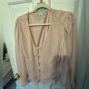 Nine West XXL pink blush/mauve button blouse